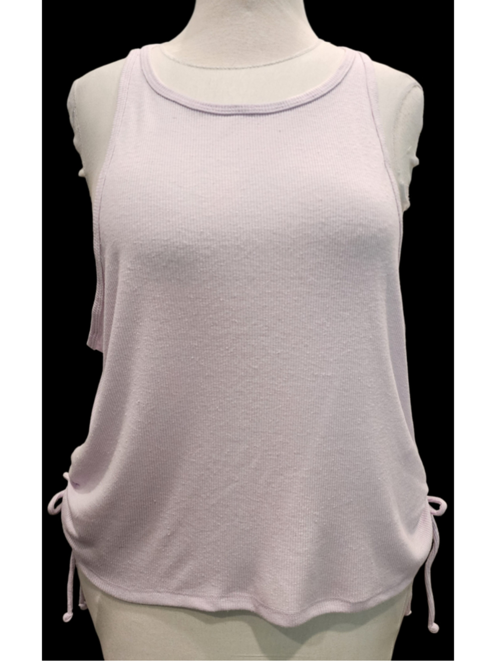 SO Juniors’ Plus 2X Lavender Ribbed Ruched Side-Tie Keyhole Tank Crop Top NWT